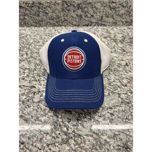 NBA Detroit Pistons Mesh Back Adjustable Blue White Hat